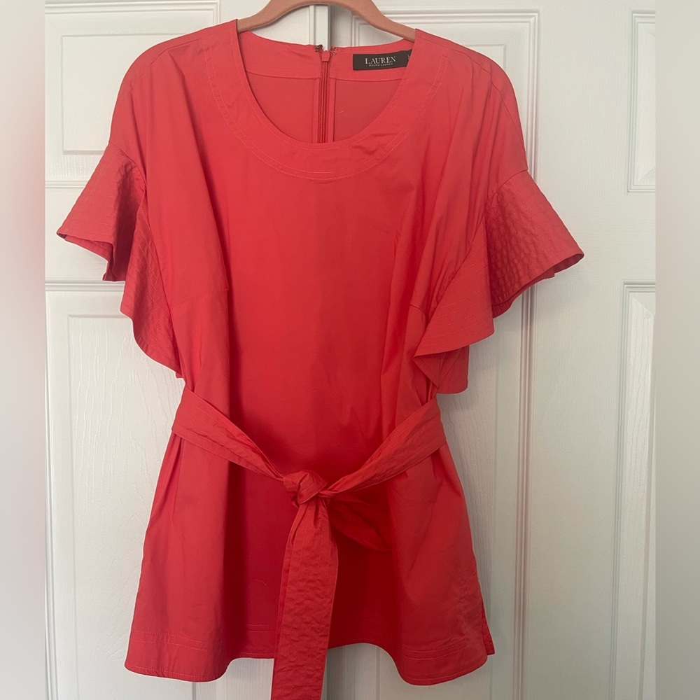 Ralph Lauren bright coral top size L